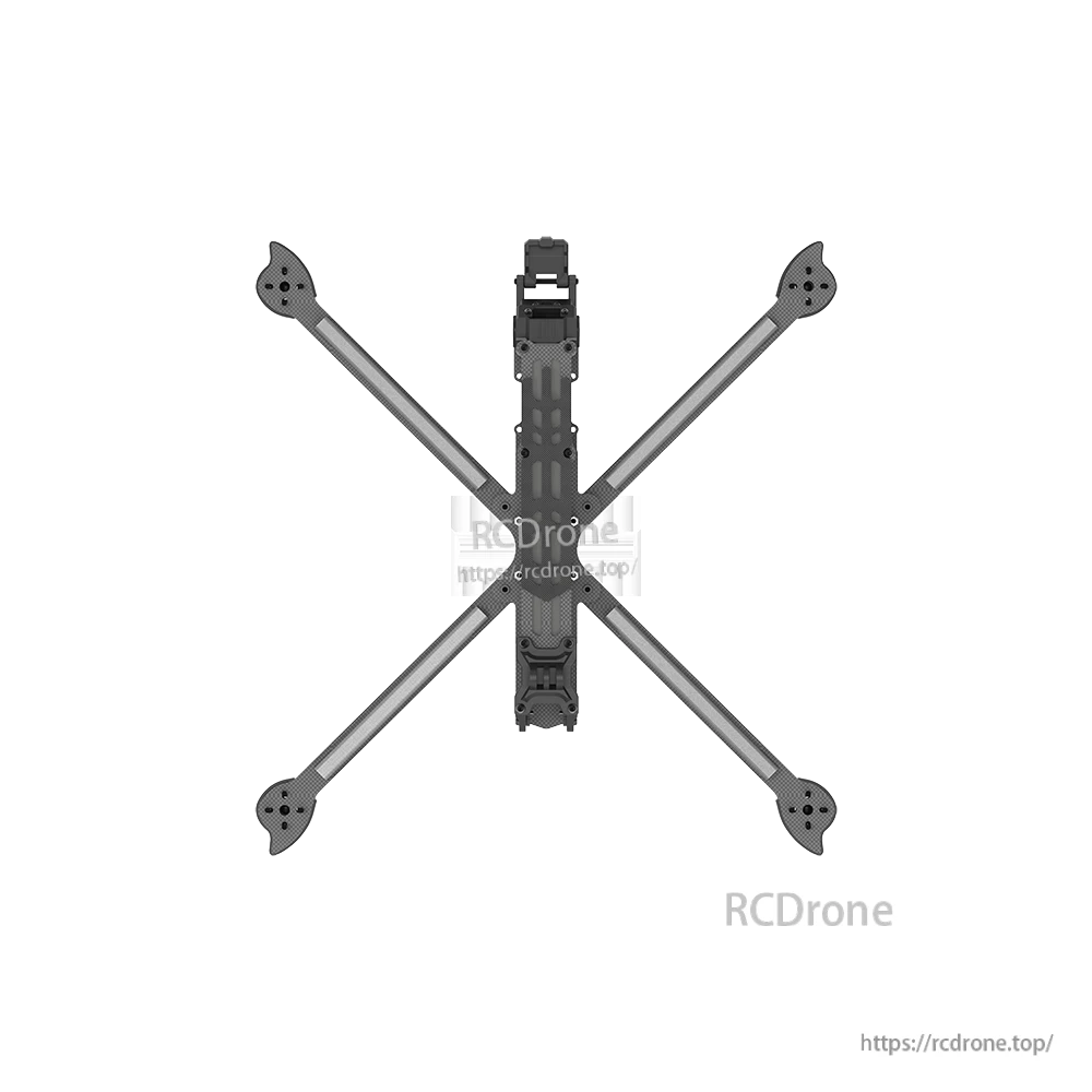iFlight Nazgul XL10 V6 10 Inch FPV Frame, Top-down view of iFlight Nazgul XL10 V6 10-inch FPV drone frame with carbon fiber X-arm layout