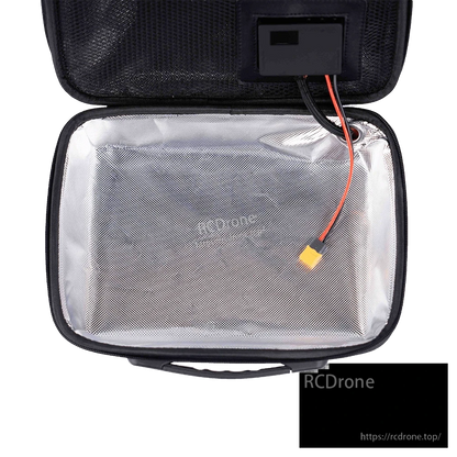 Open iFlight heated battery case with reflective insulated lining, mesh inner pocket, and XT60 power lead