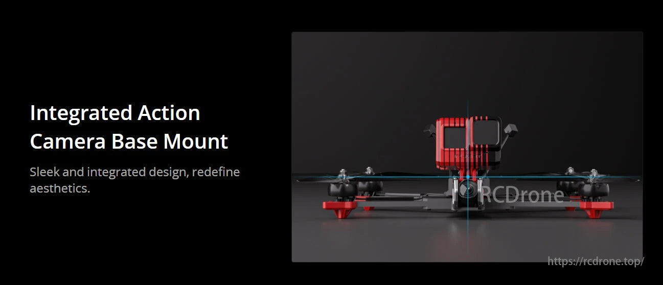 iFlight SH CineLR 7 O4 6S FPV Drone, Integrated camera mount for FPV drones, sleek design, redefines aesthetics.