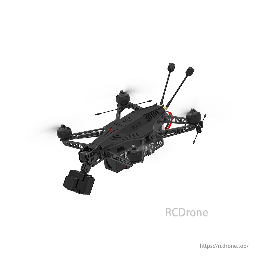 iFlight Specter 7 O4 6S HD 7-Inch Freestyle FPV, iFlight Specter 7 O4, a 6S HD 7-inch freestyle FPV drone with DJI O4 Air Unit Pro, features black design and four rotors.