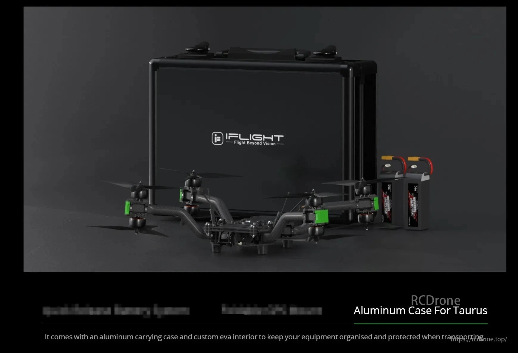 iFlight Taurus X8 Pro with aluminum case and batteries for organized transport.