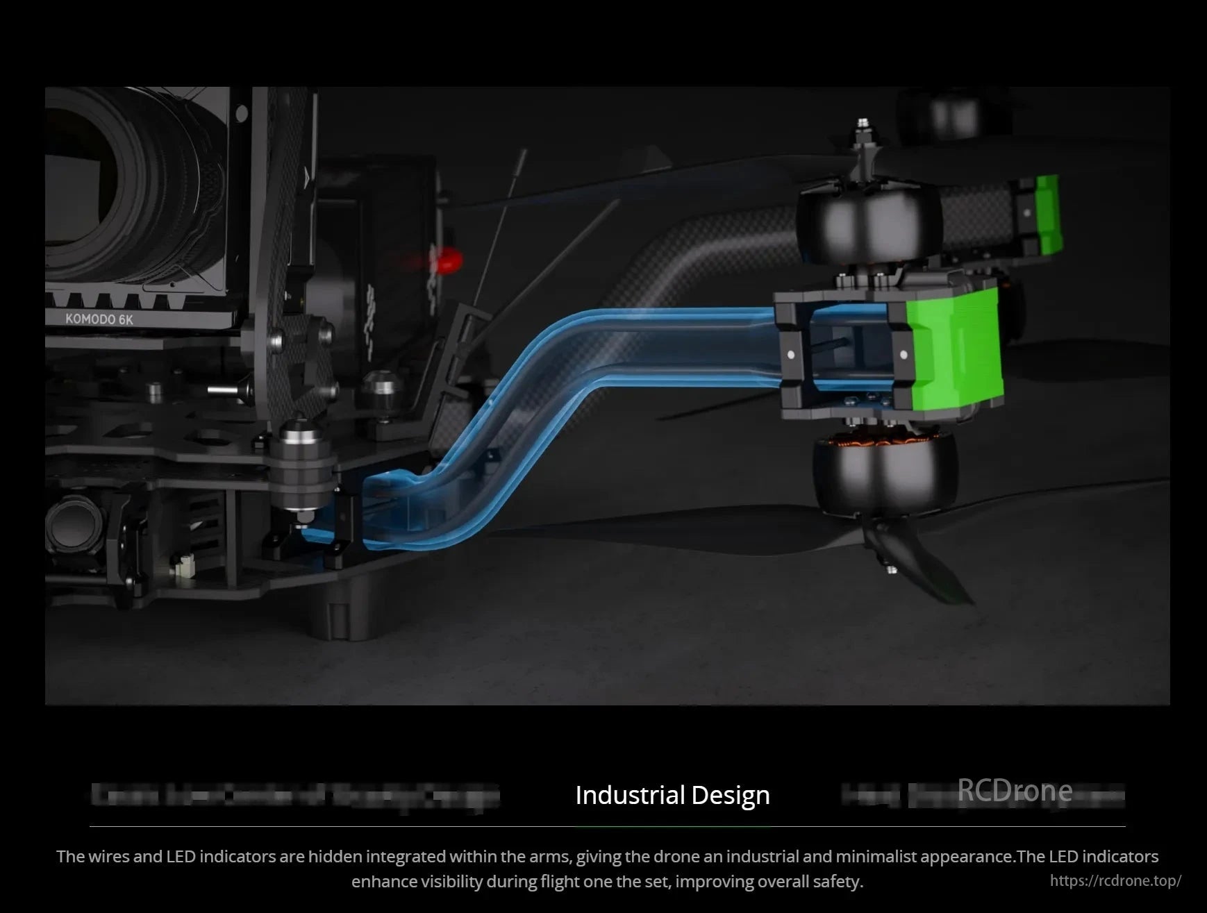 iFlight Taurus X8 Pro features integrated wires, LED safety indicators, and sleek industrial design for an enhanced drone experience.