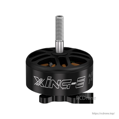 iFlight XING-E 4214 400KV 8S FPV Brushless Motor, iFlight XING-E 4214 400KV 8S FPV brushless motor for 13-18 inch props, designed for X-class cinelifter drones with a black threaded shaft.