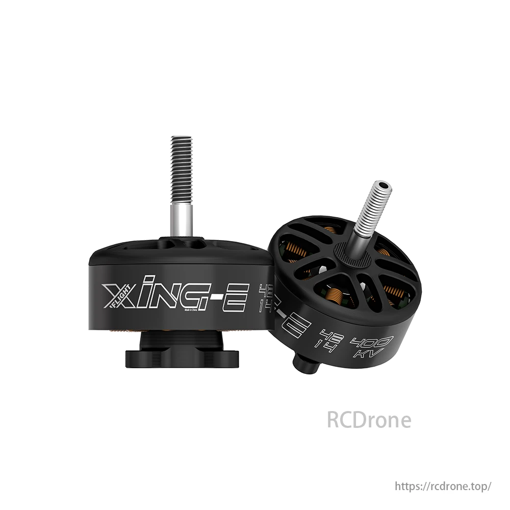 iFlight XING-E 4214 400KV 8S FPV Brushless Motor, iFlight XING-E 4214 400KV 8S FPV brushless motor for 13-18 inch prop X-Class drones, black with threaded shaft.