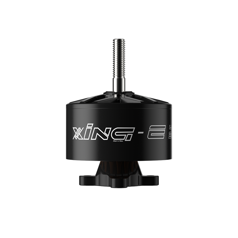 iFlight XING-E 4320 420KV Cinelifter Motor, iFlight XING-E 4320 cinelifter brushless motor with black can, long shaft, and XING-E branding