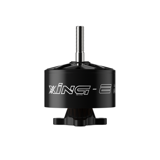 iFlight XING-E 4320 420KV Cinelifter Motor, iFlight XING-E 4320 cinelifter brushless motor with black can, long shaft, and XING-E branding