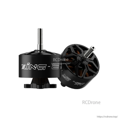 iFlight XING-E 4320 420KV Cinelifter Motor, iFlight XING-E 4320 420KV brushless cinelifter drone motor pair with black housing and threaded shaft