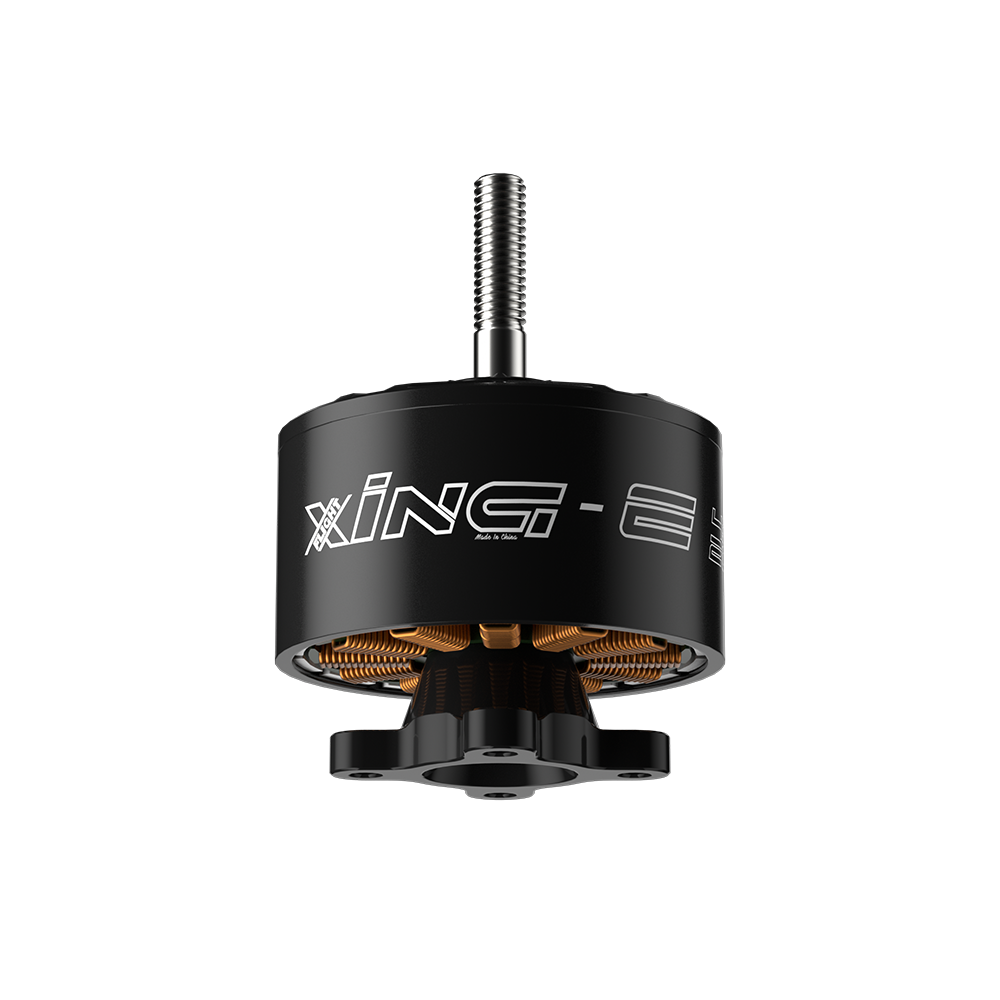 iFlight XING-E 4320 420KV Cinelifter Motor, iFlight XING-E 4320 brushless Cinelifter motor with black bell, copper windings, and threaded shaft