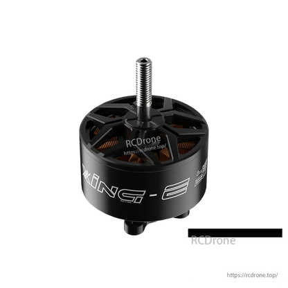 iFlight XING-E 4320 420KV Cinelifter Motor, iFlight XING-E 4320 420KV cinelifter drone motor with black housing, open top frame, and threaded shaft
