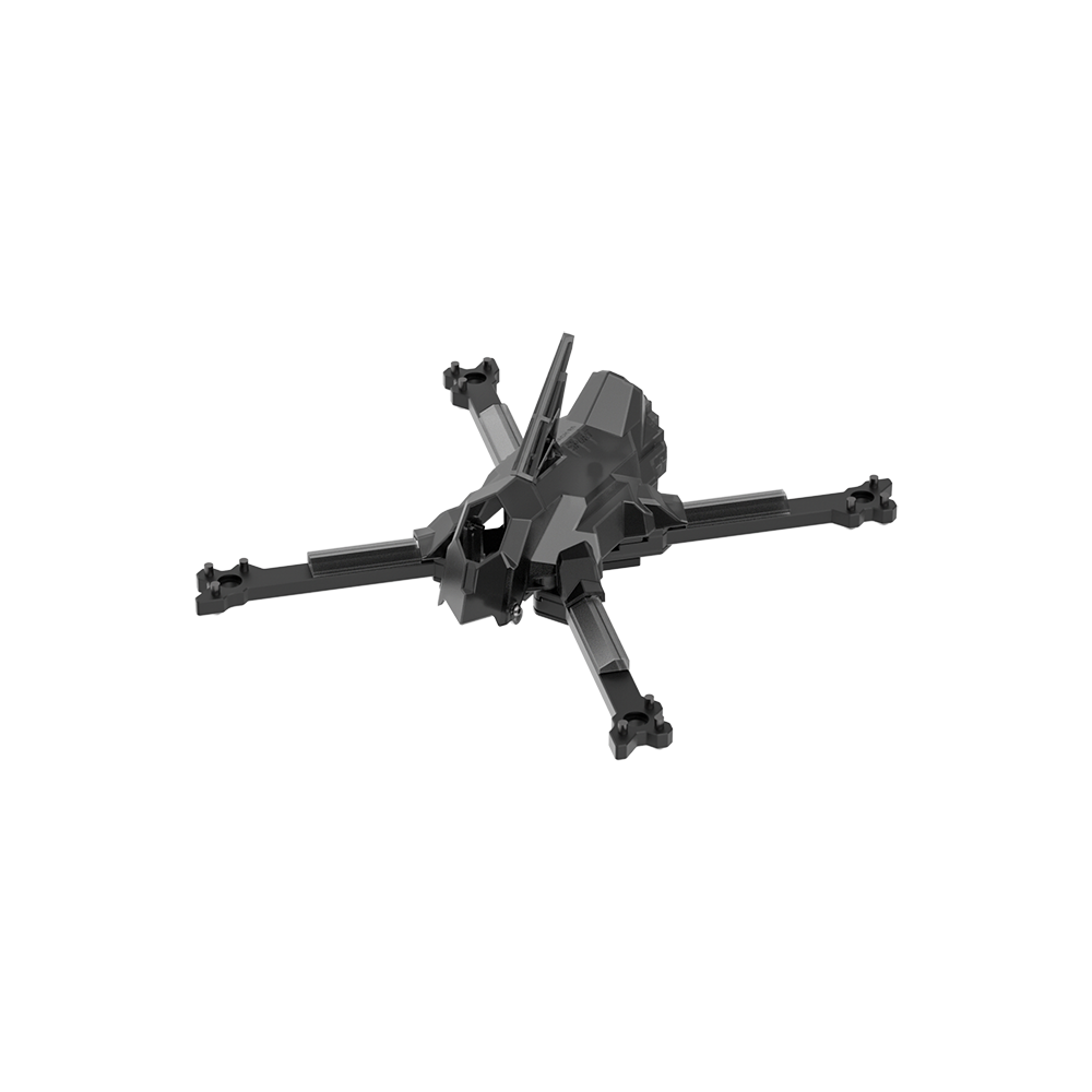 iFlight Mach R5 FPV race frame kit with black X-style arms and low-profile canopy body