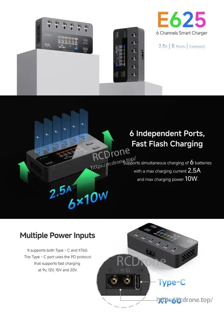 iSDT E625 charger specifications image