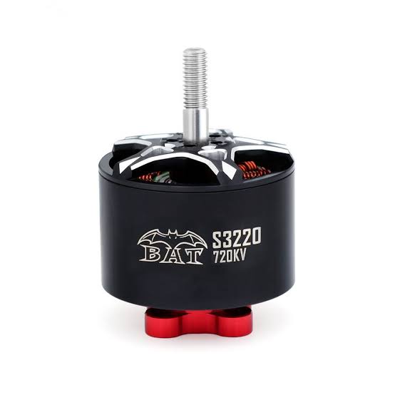 Surpass Hobby BAT S3220 FPV brushless motor front view with threaded shaft and red base