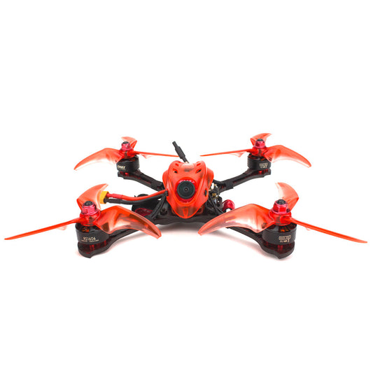 Emax Babyhawk R Pro 4 inch FPV quadcopter front view with orange canopy and red 4-blade props