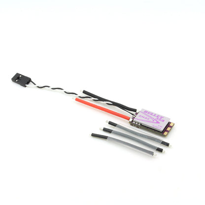 ESC wiring harness with 2-pin connector and included heat-shrink tubes laid beside the unit