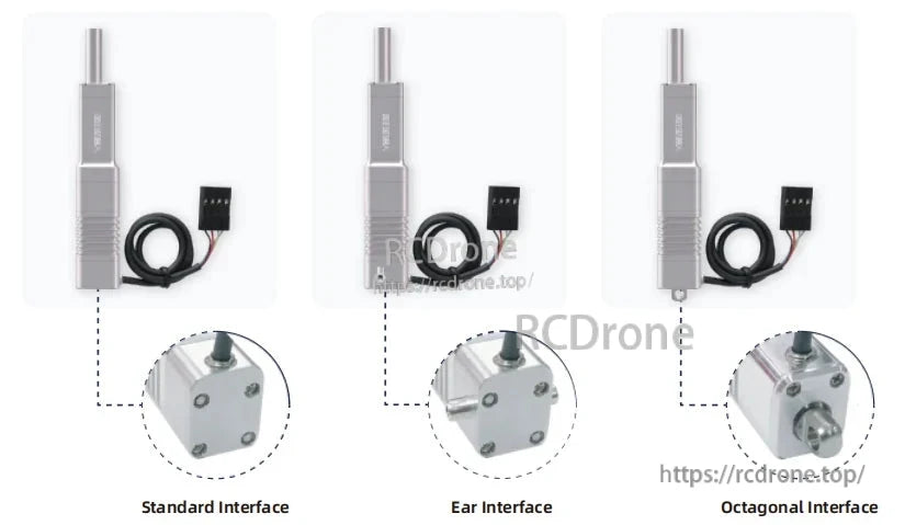 Inspire LA16 Servo with Standard, Ear, and Octagonal Interfaces