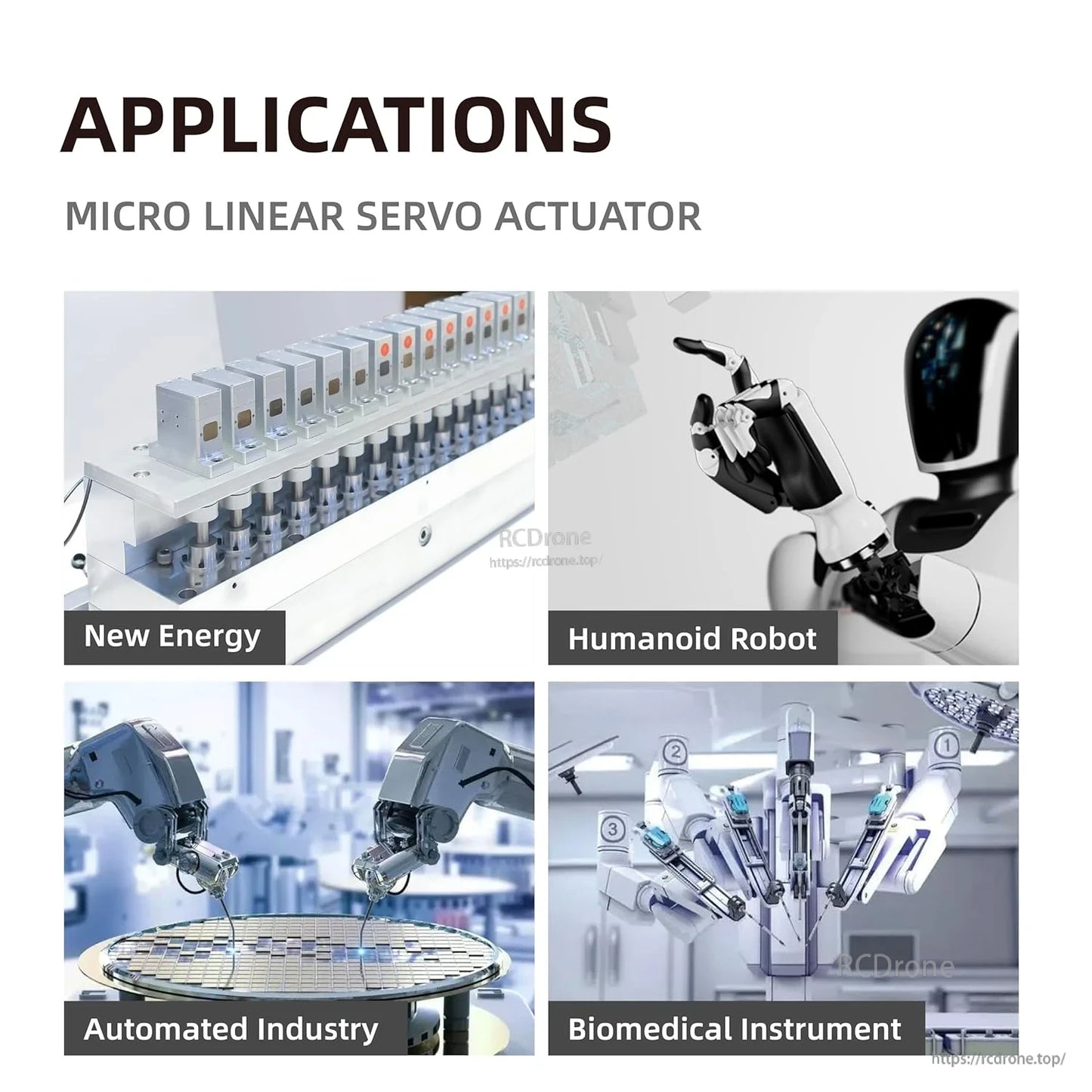Micro linear servo actuators are used in new energy, humanoid robots, automated industries, and biomedical instruments.