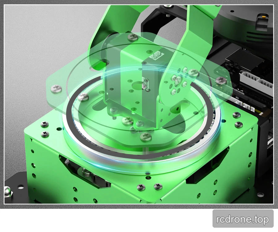 Metal base with industrial bearing construction.