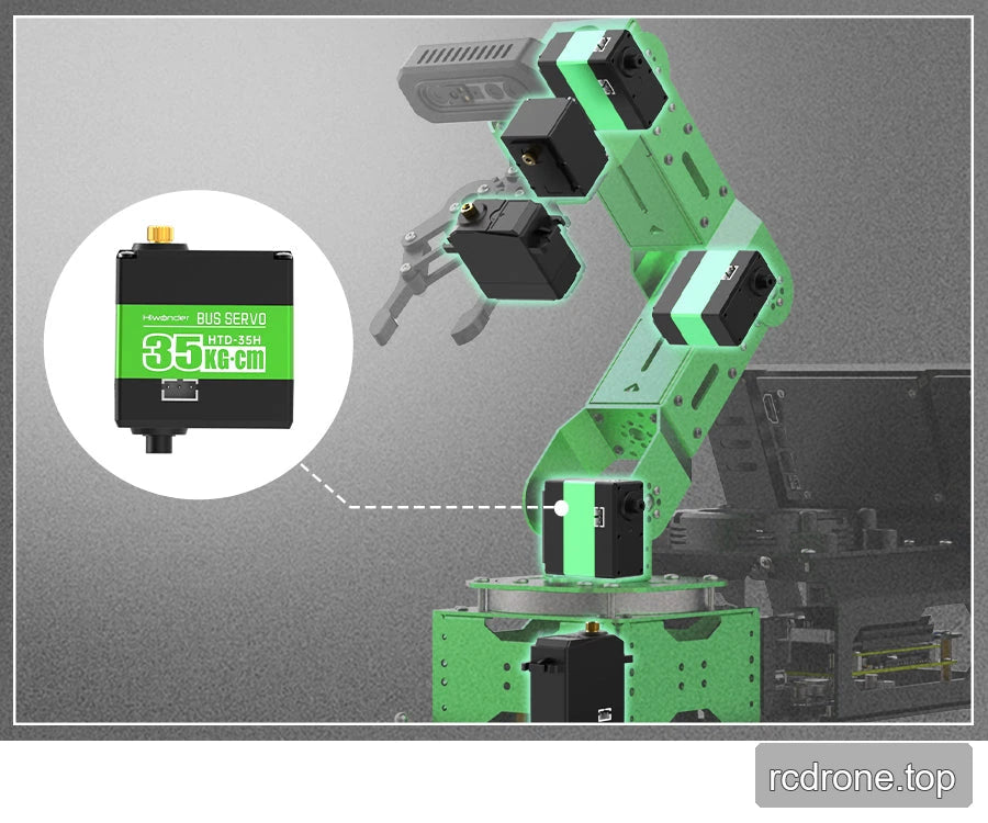 Bus-servo arm structure with concealed internal wiring.