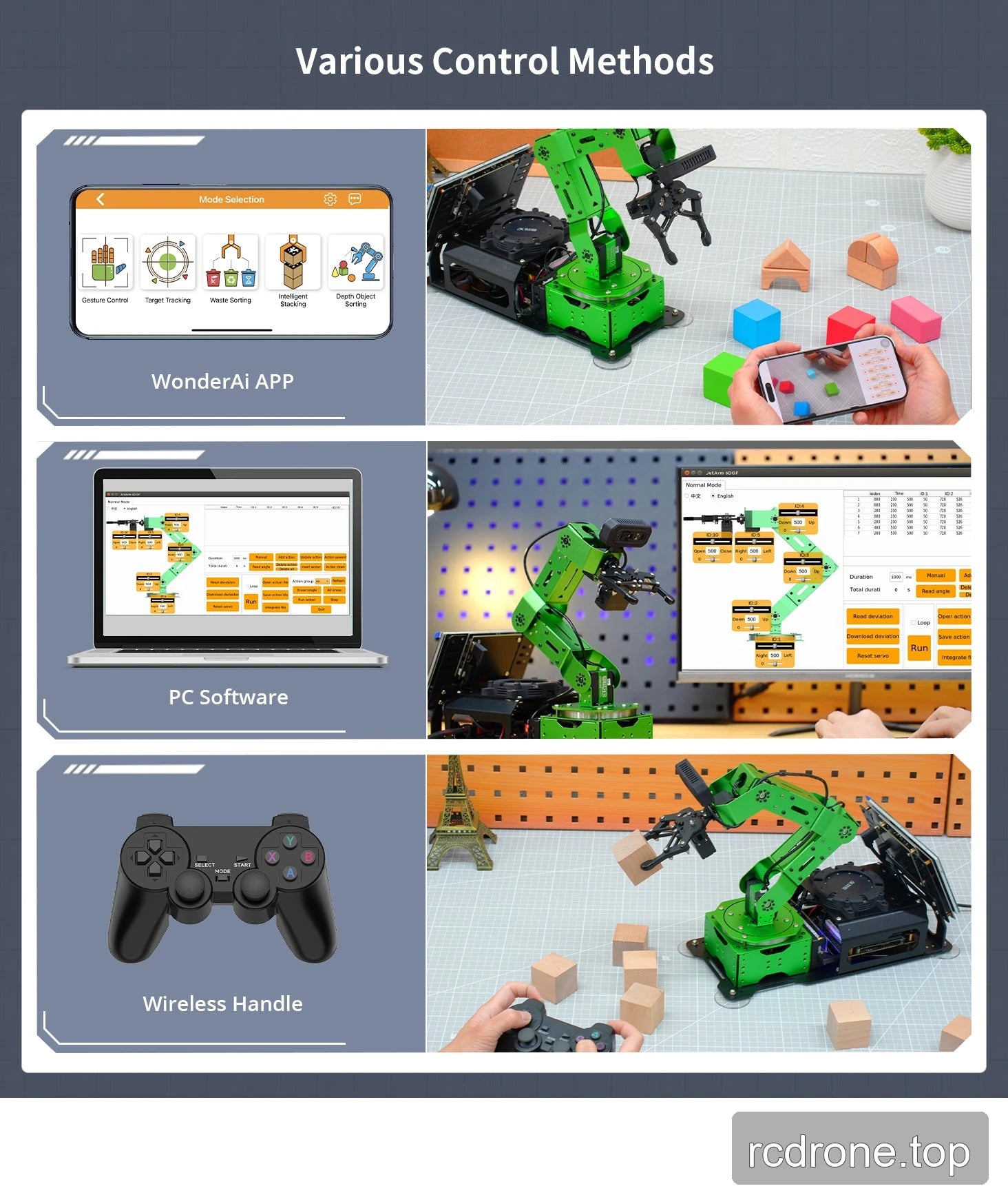 Mobile app, computer software and wireless gamepad control.