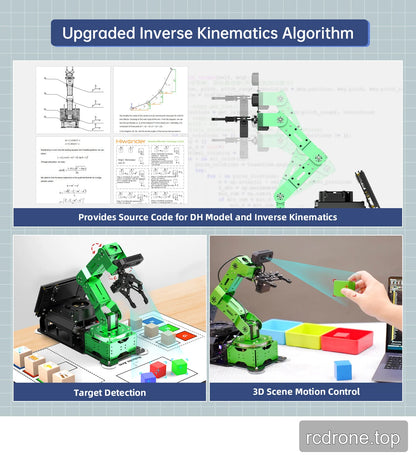 JetArm DH modeling, inverse kinematics and three-dimensional motion-control development examples.