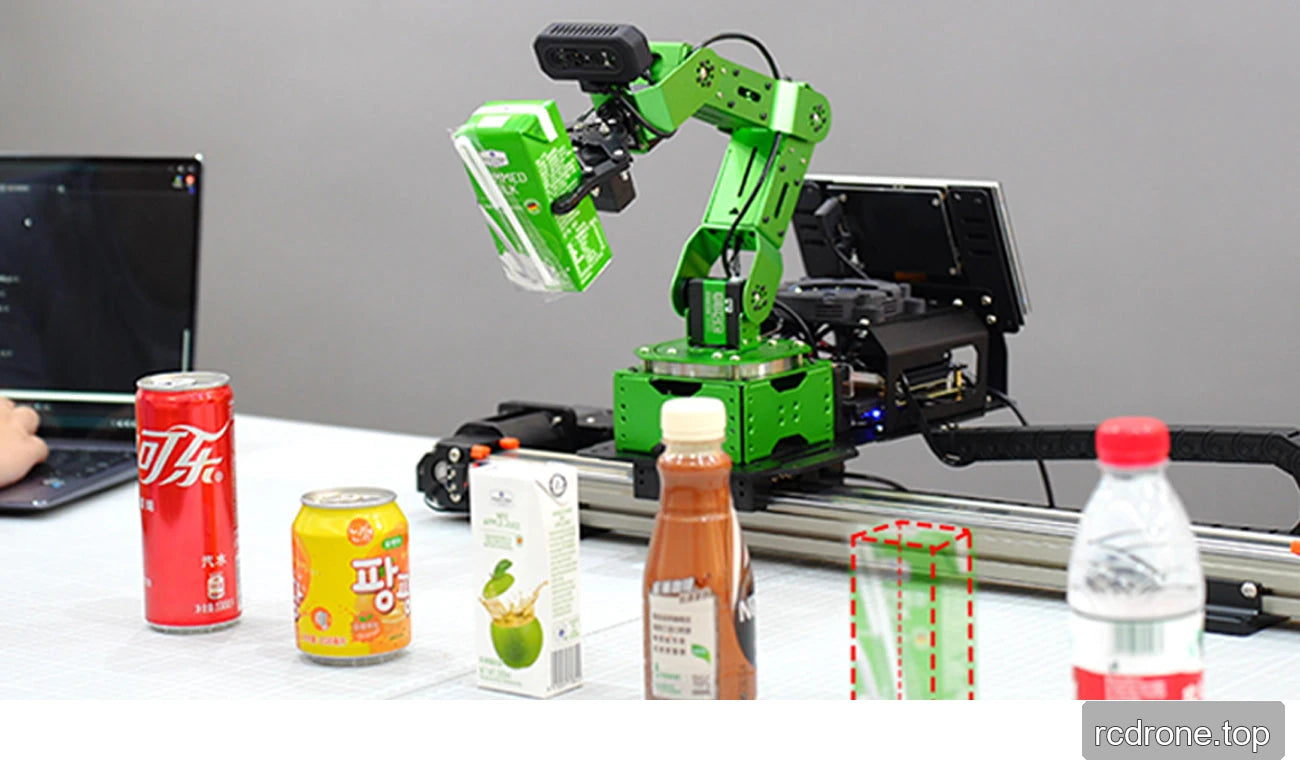 Custom everyday-object recognition and grasping demonstration; scene props are not a package list.