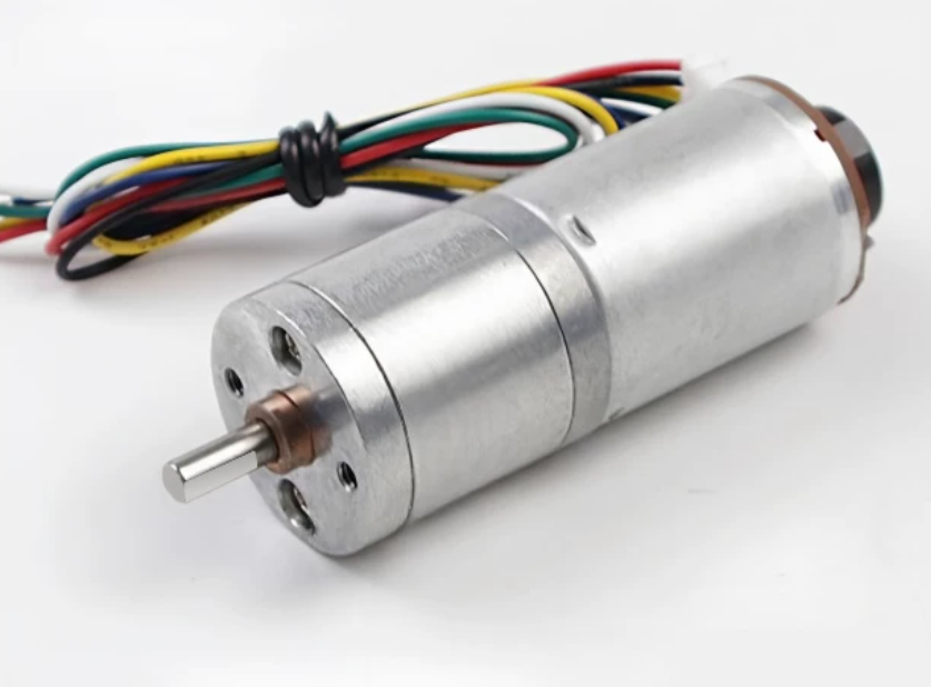 JGA25-370 Hall encoder DC gear motor, front shaft and wiring