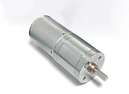 JGA25-370 DC gear motor with 4mm D-shaft, front view