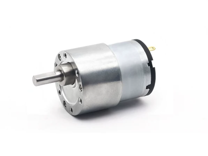 JGB37-520 DC gear motor with 6mm D-shaft, front view