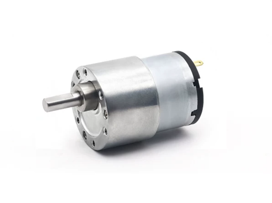 JGB37-520 DC gear motor with 6mm D-shaft, front view