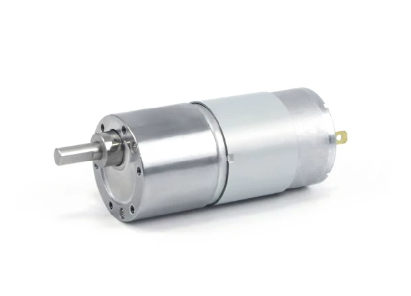 JGB37-545 DC gear motor with 6mm D-shaft, front view