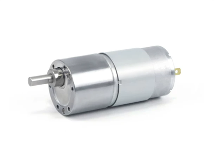 JGB37-545 DC gear motor with 6mm D-shaft, front view