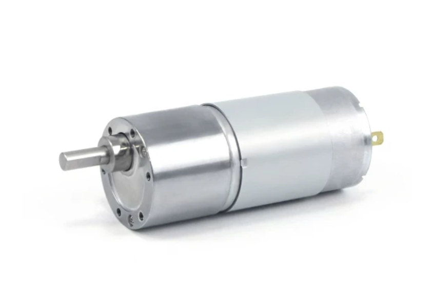 JGB37-555 DC gear motor with 6mm D-shaft, front view