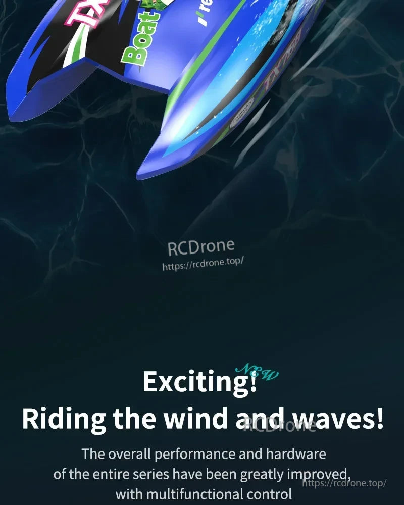 JIKEFUN TX768 RC Boat, Exciting RC boat, enhanced performance and multifunctional control