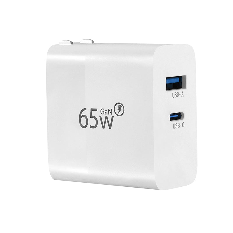 STARTRC 65W GaN Fast Charger Adapter – Dual USB-C/USB-A, 15V/4.3A, 100–240V, Foldable Plug, Charger for DJI Flip