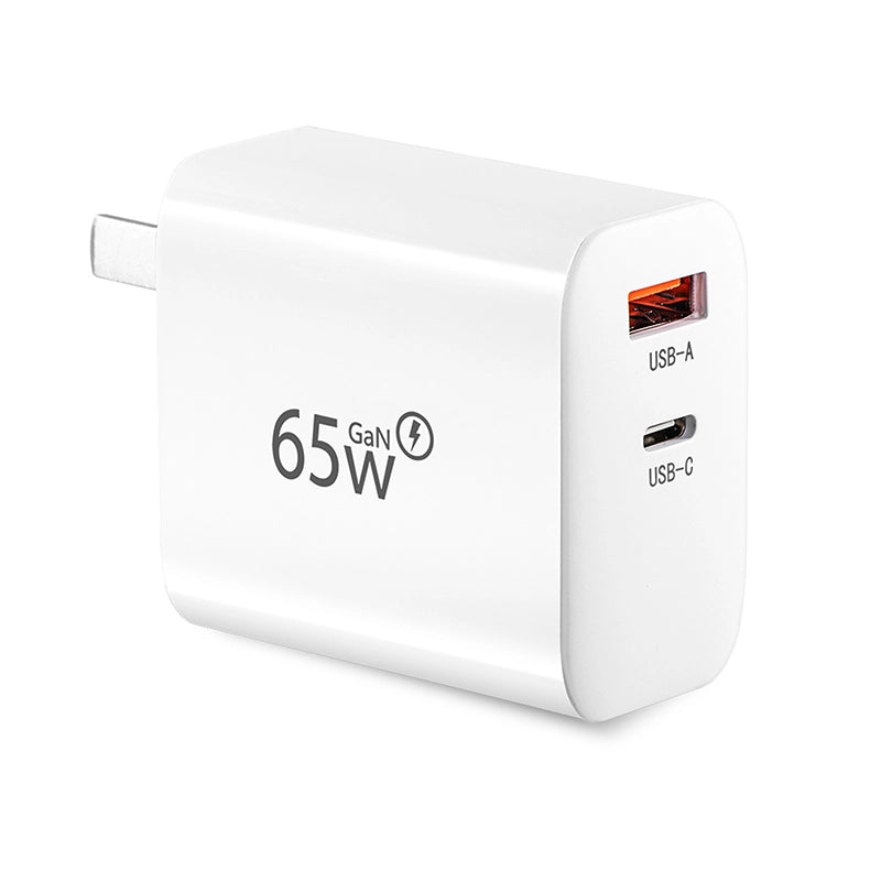 STARTRC 65W GaN Fast Charger Adapter – Dual USB-C/USB-A, 15V/4.3A, 100–240V, Foldable Plug, Charger for DJI Flip