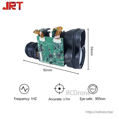 Jrt 1200m Laser Distance Sensor, JRT 1200m laser sensor: 905nm, ±0.5m accuracy, 0.1m resolution, 2.5–3.5V, 1Hz, eye-safe, UART interface—compact, reliable distance measurement.