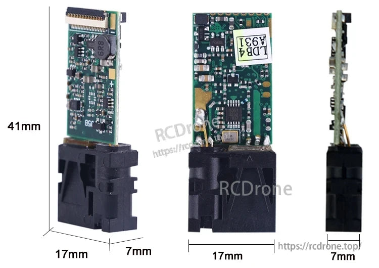 JRT Laser Distance Sensor, The compact module measures 0.03-20 meters, supports TTL/UART output, and operates on a 2.5-3.5V power supply.