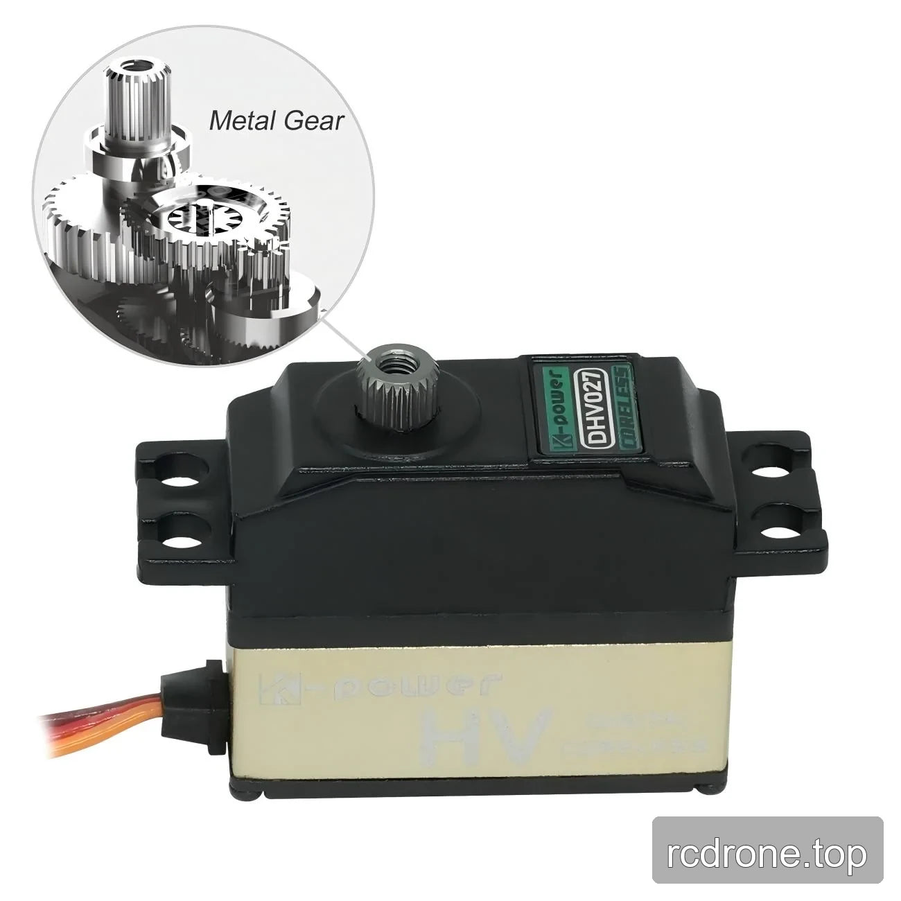 Kpower DHV027 servo with metal-gear inset, splined output shaft and mounting ears