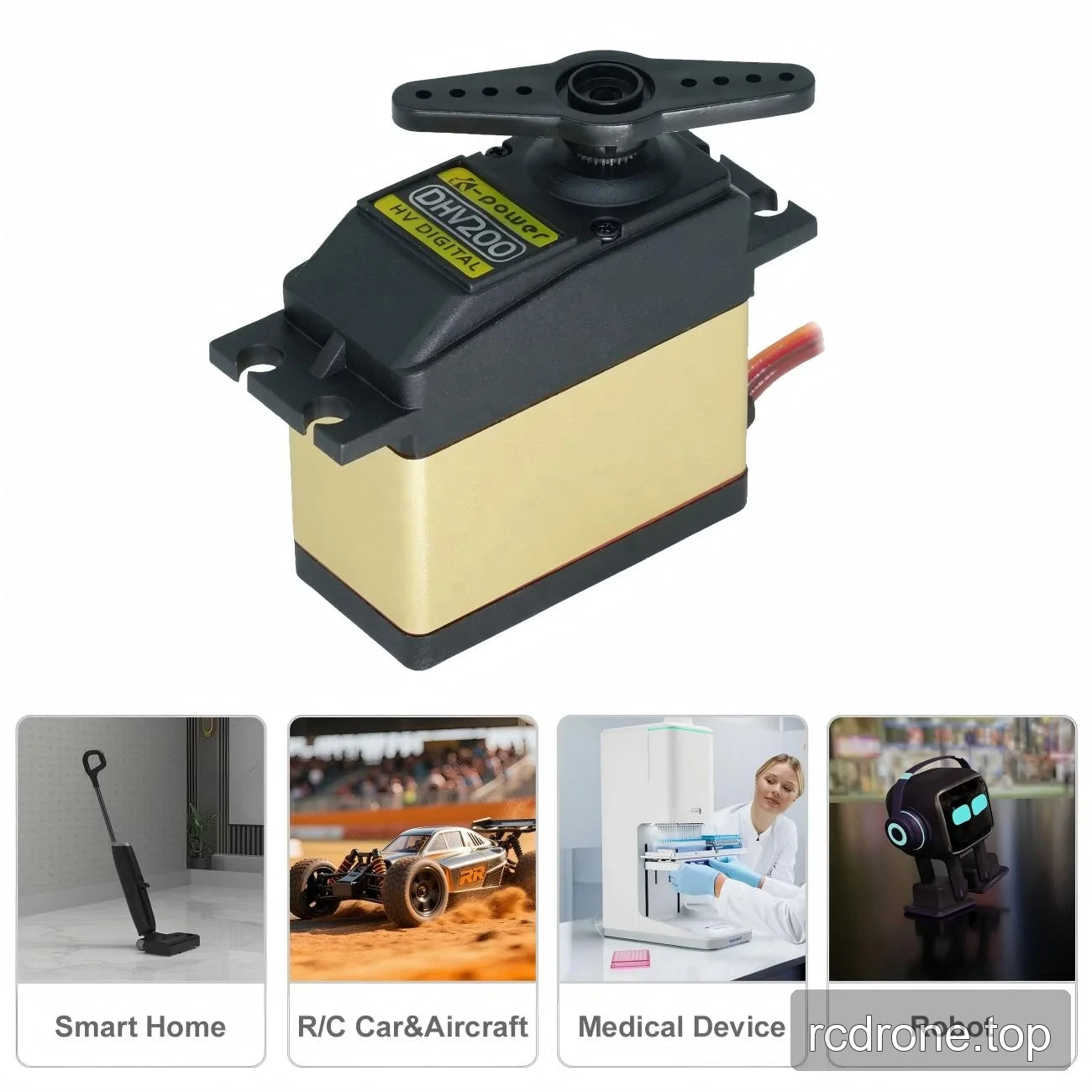 DHV200 HV digital servo with double-arm horn and four application panels
