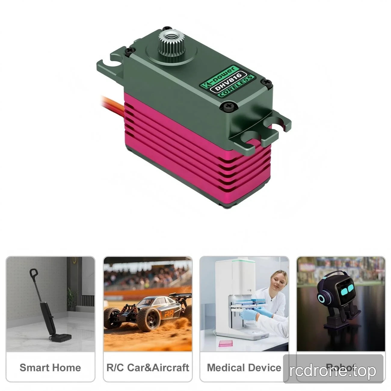 Kpower DHV816 servo with finned housing, splined shaft and mounting tabs