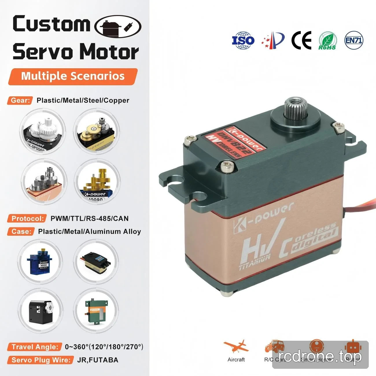 Kpower DHV822 servo beside generic servo customization references