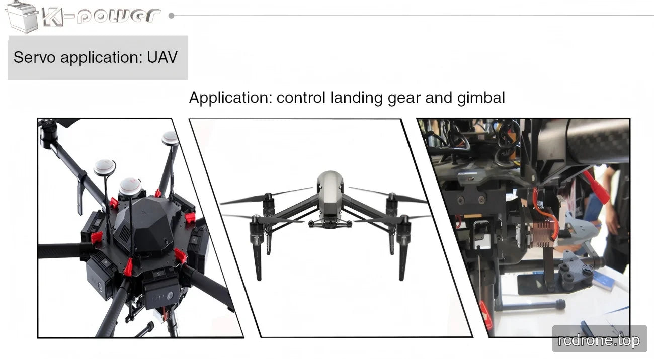 UAV examples illustrating landing-gear and gimbal-control applications