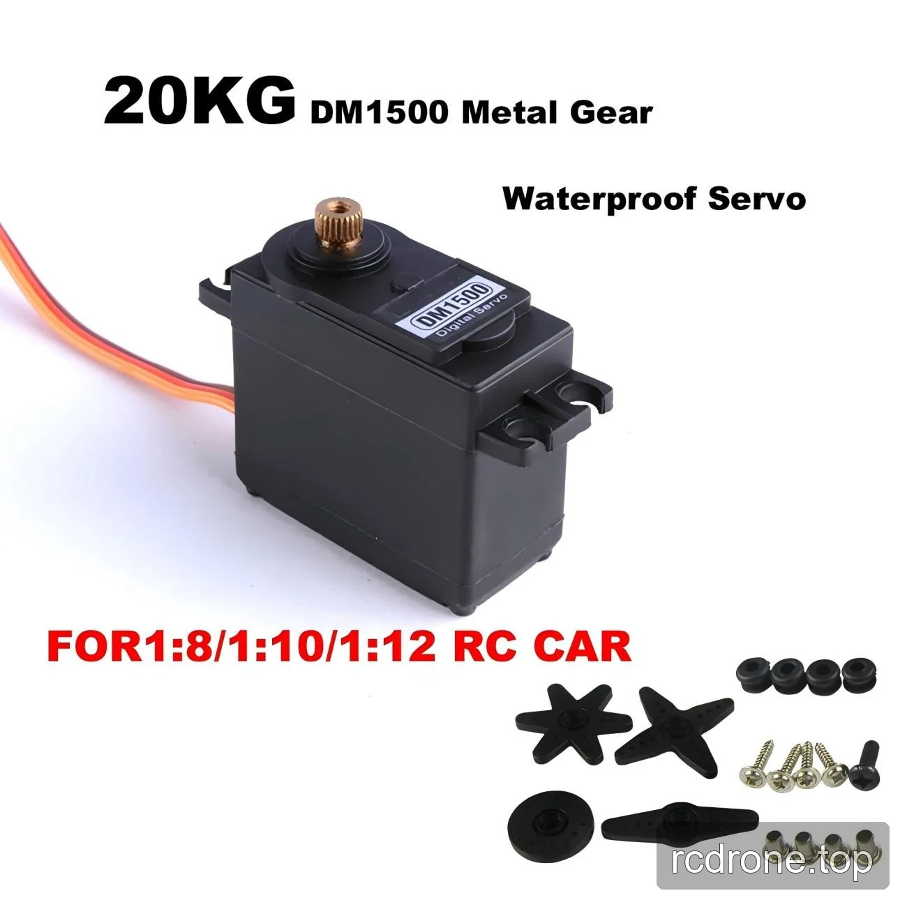 DM1500 servo with metal-gear and waterproof labels, RC-car scales and accessories