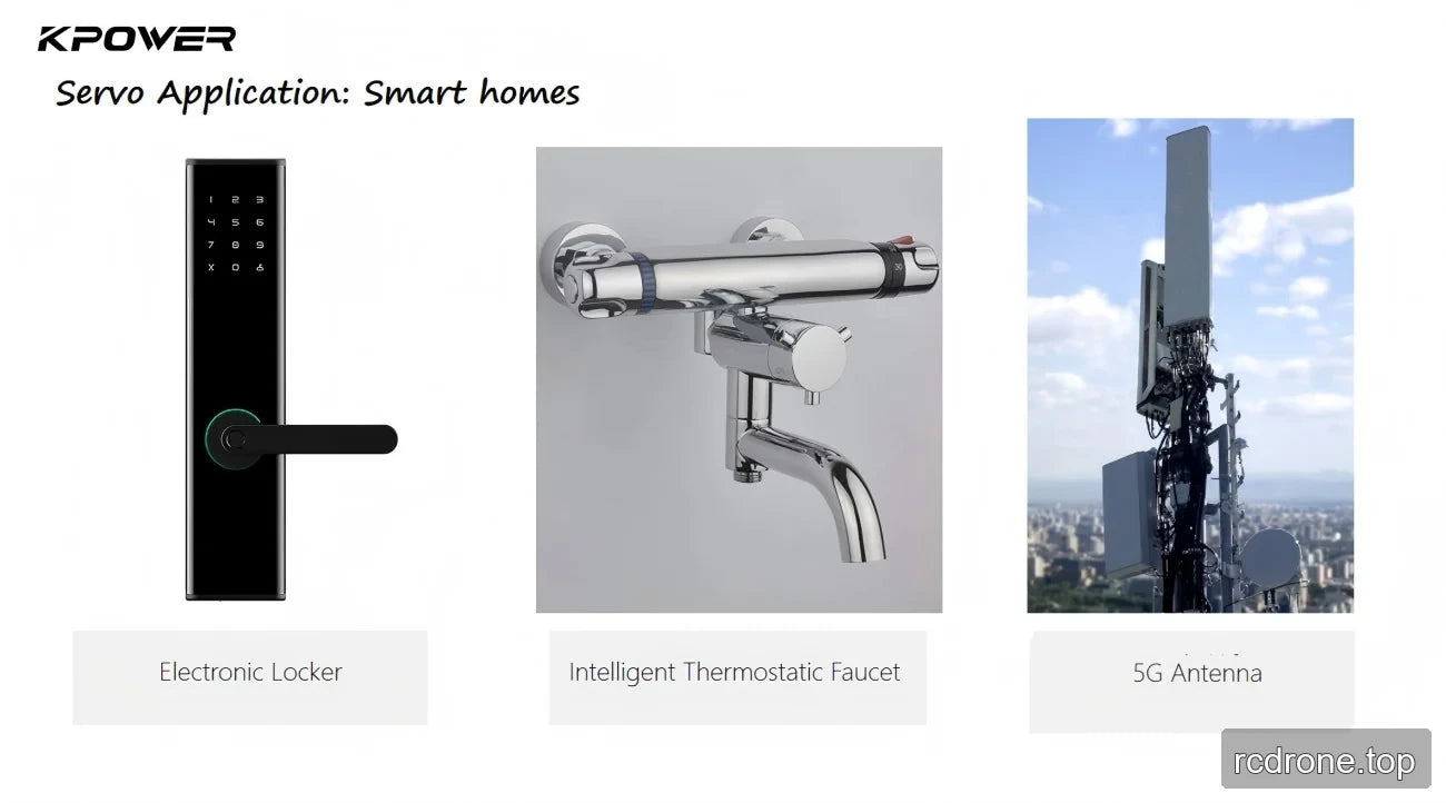 General servo application panel featuring an electronic lock, thermostatic faucet and 5G antenna