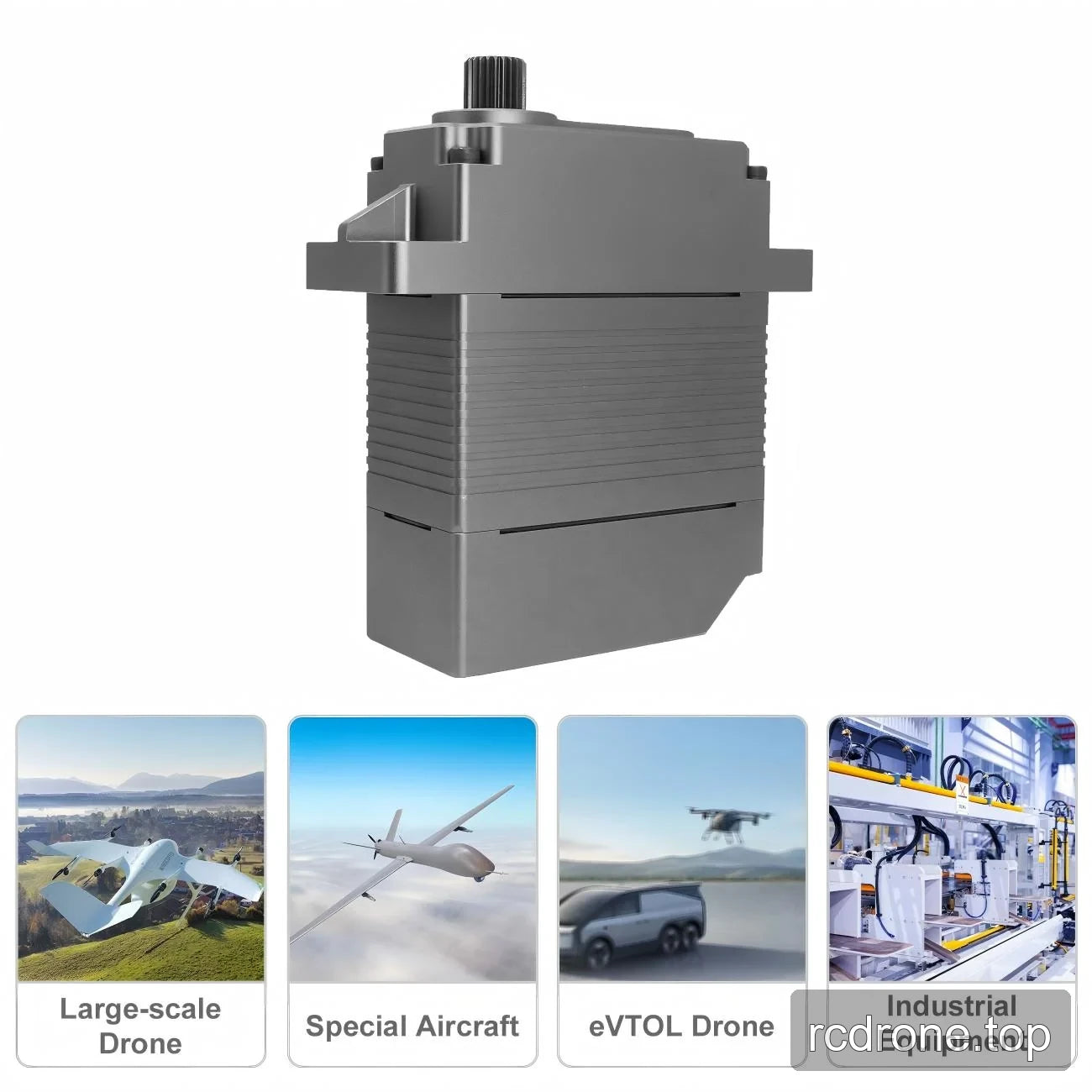 Servo rendering with large-scale drone, special aircraft, eVTOL and industrial equipment applications
