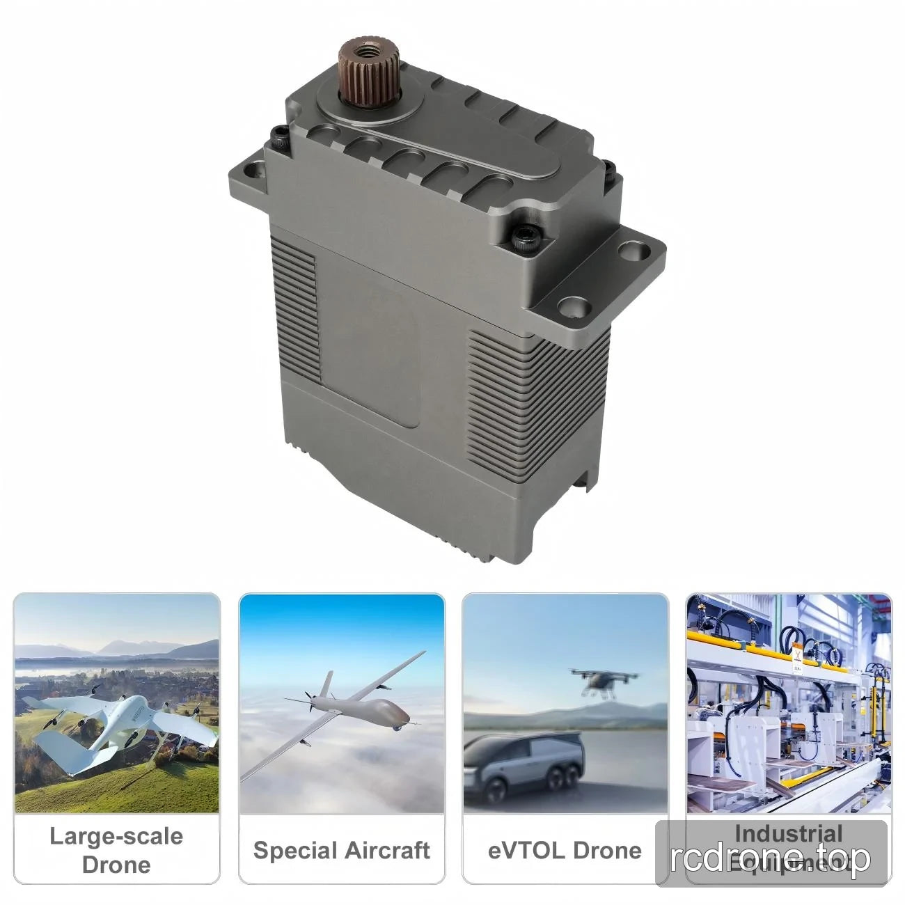 Servo with application panels for large drones, special aircraft, eVTOL drones and industrial equipment