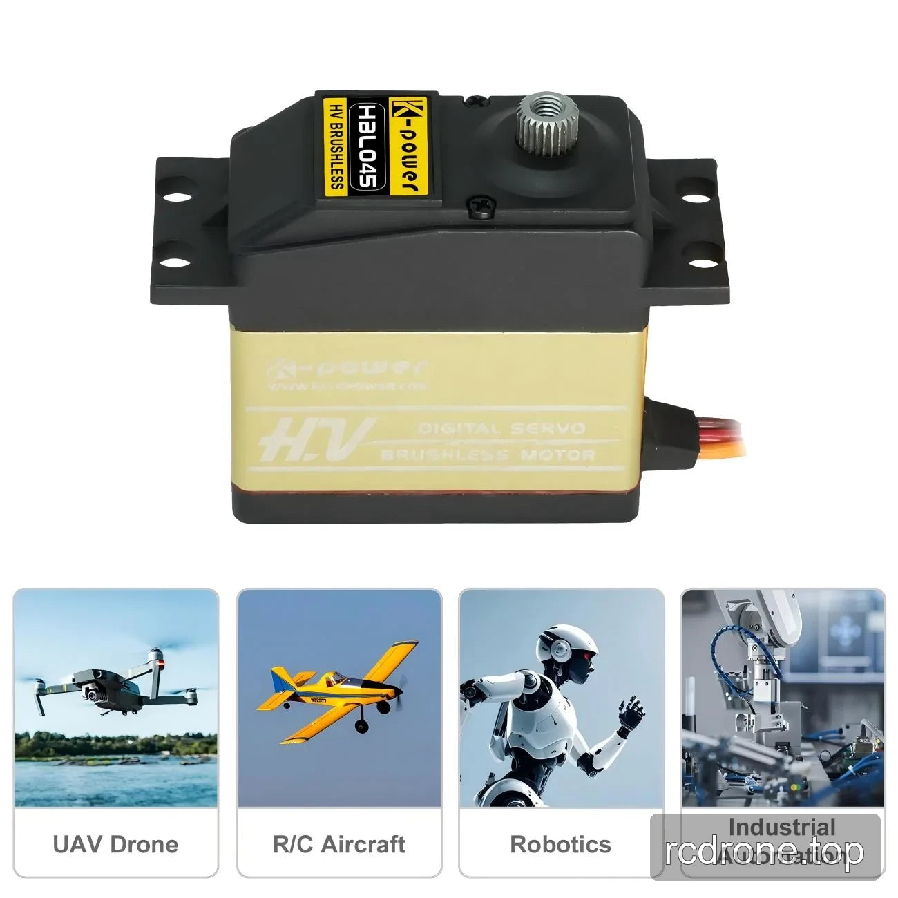 Kpower HBL045 HV digital servo with UAV, RC aircraft, robotics and automation panels