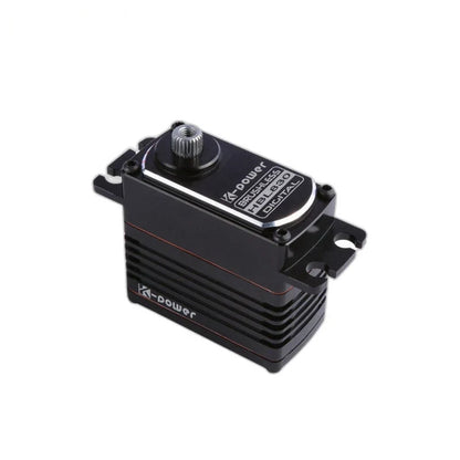Black Kpower HBL830 servo with splined output shaft, brushless digital label, ribbed housing, and mounting tabs.