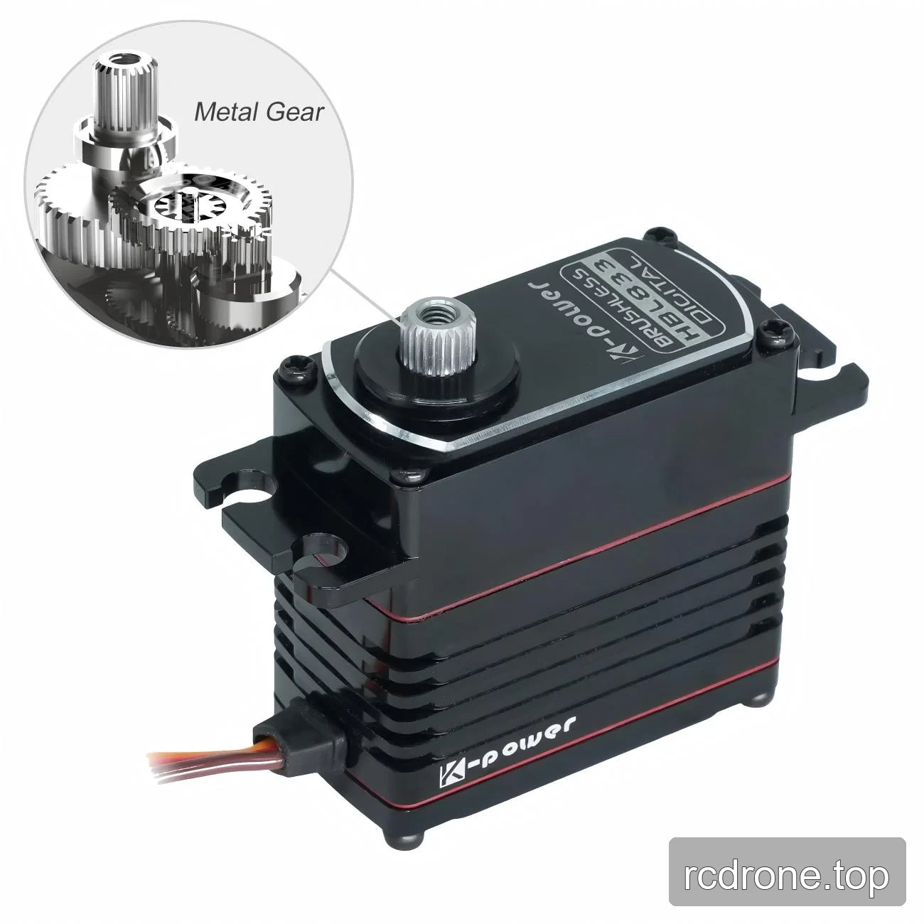 Kpower HBL833 brushless digital servo and metal gear assembly detail