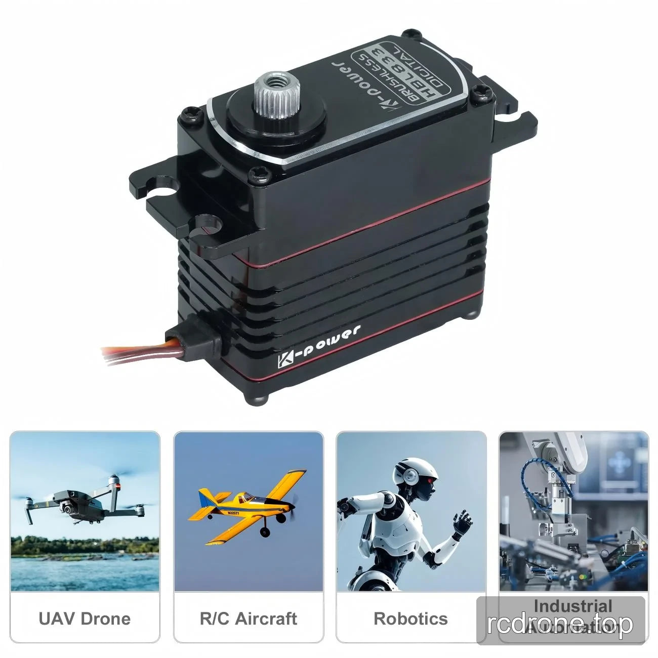 Kpower HBL833 with UAV, RC aircraft, robotics and industrial automation application examples